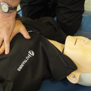 Resusci Anne being used for a First Aid Course at PLT Training