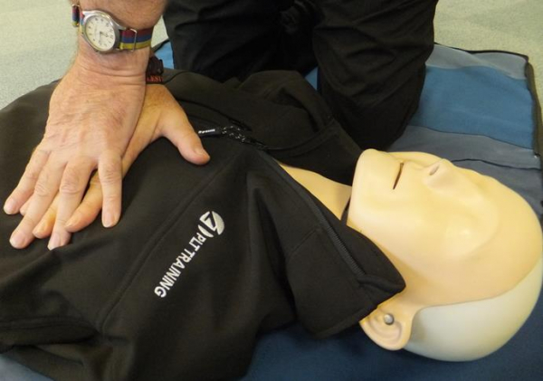 Resusci Anne being used for a First Aid Course at PLT Training