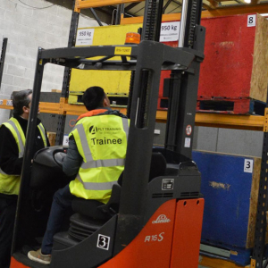 Reach Truck Training course - A reach forklift in action