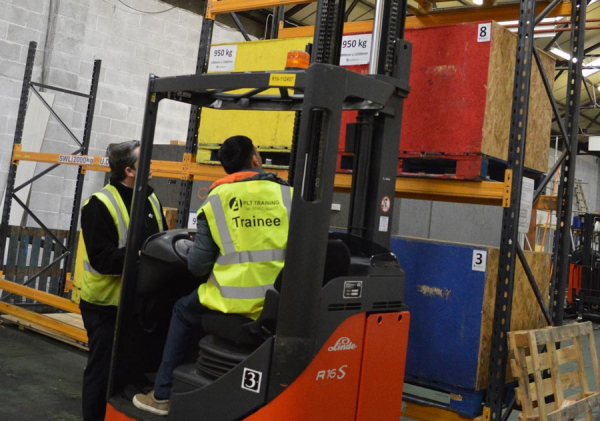 Reach Truck Training course - A reach forklift in action